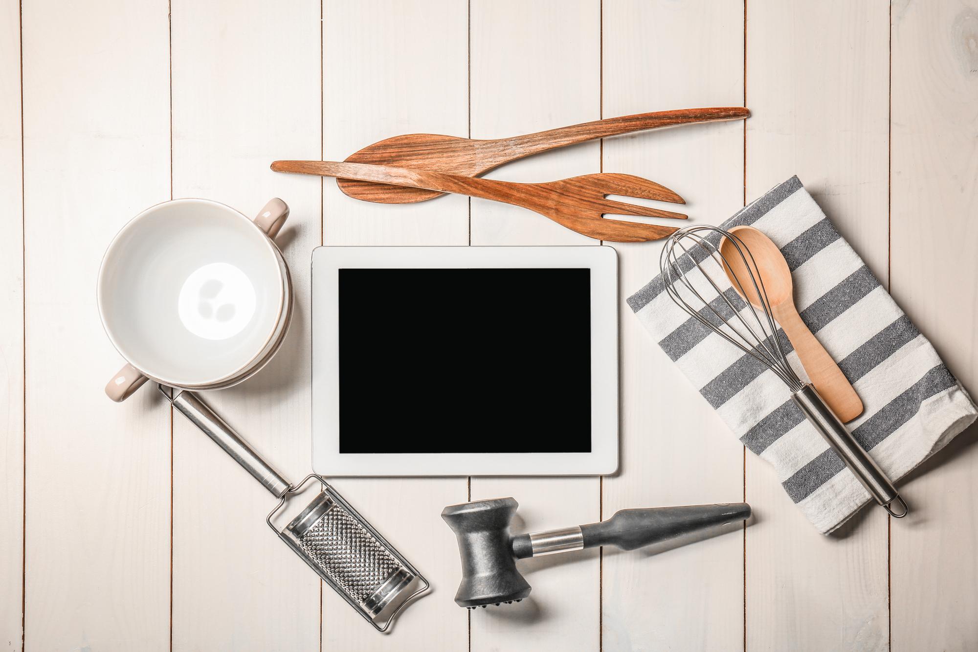 Kitchen workstation with ingredients